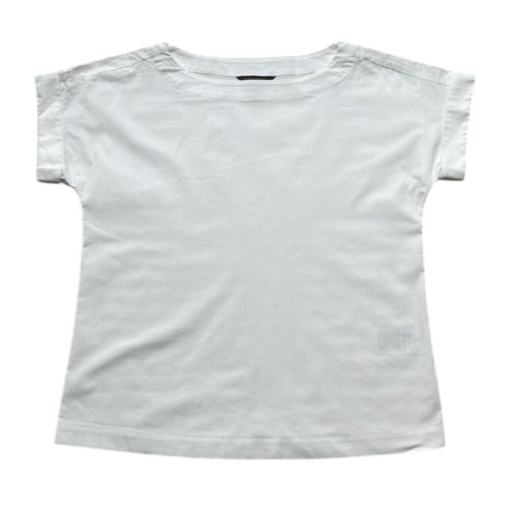 Banana Republic White Short Sleeve Roll Sleeve Top in White Size XS
